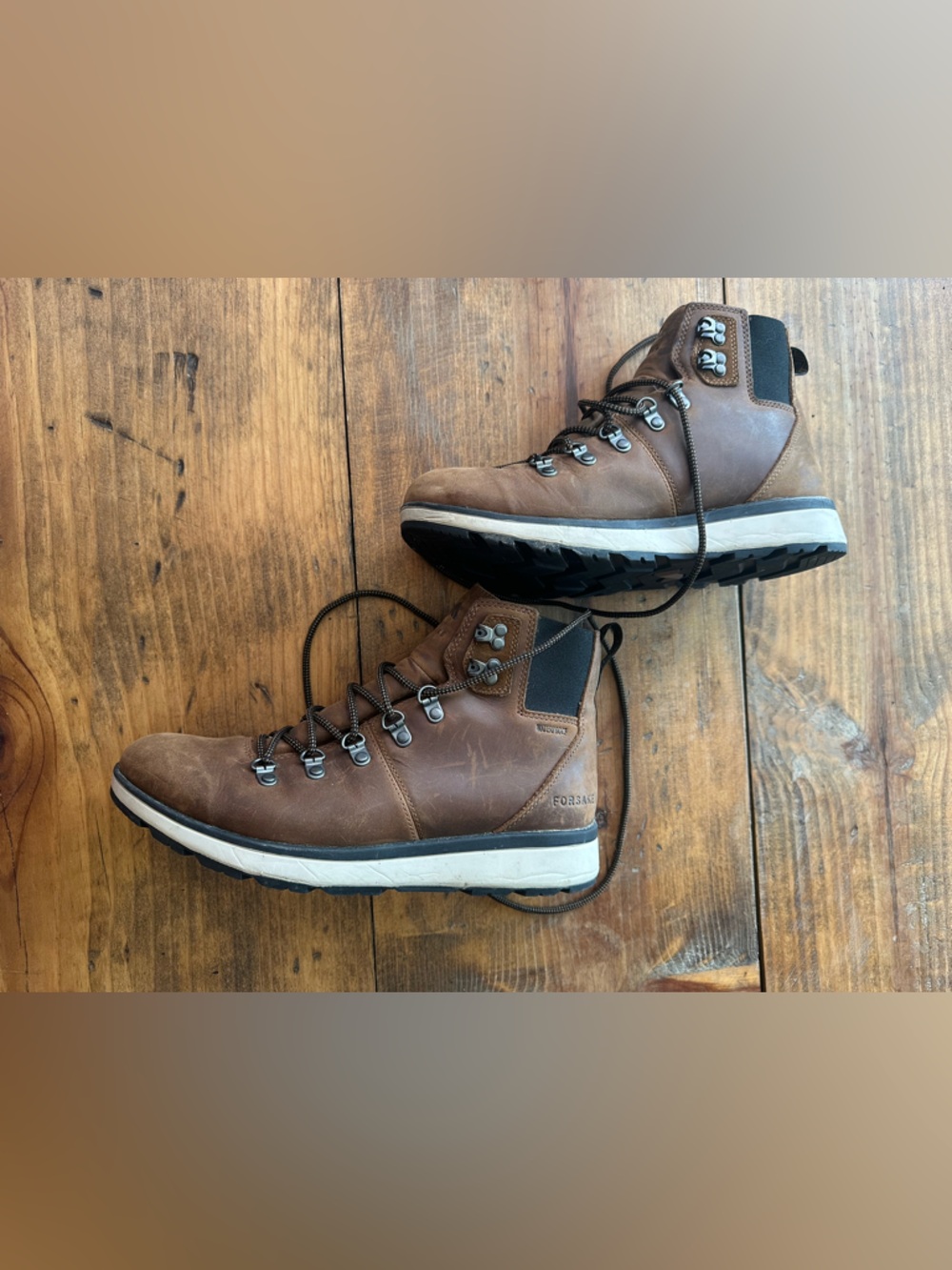 Forsake Men's Brown Leather Lace-Up Davos High Boot Size 8.5 - Picture 2 of 10